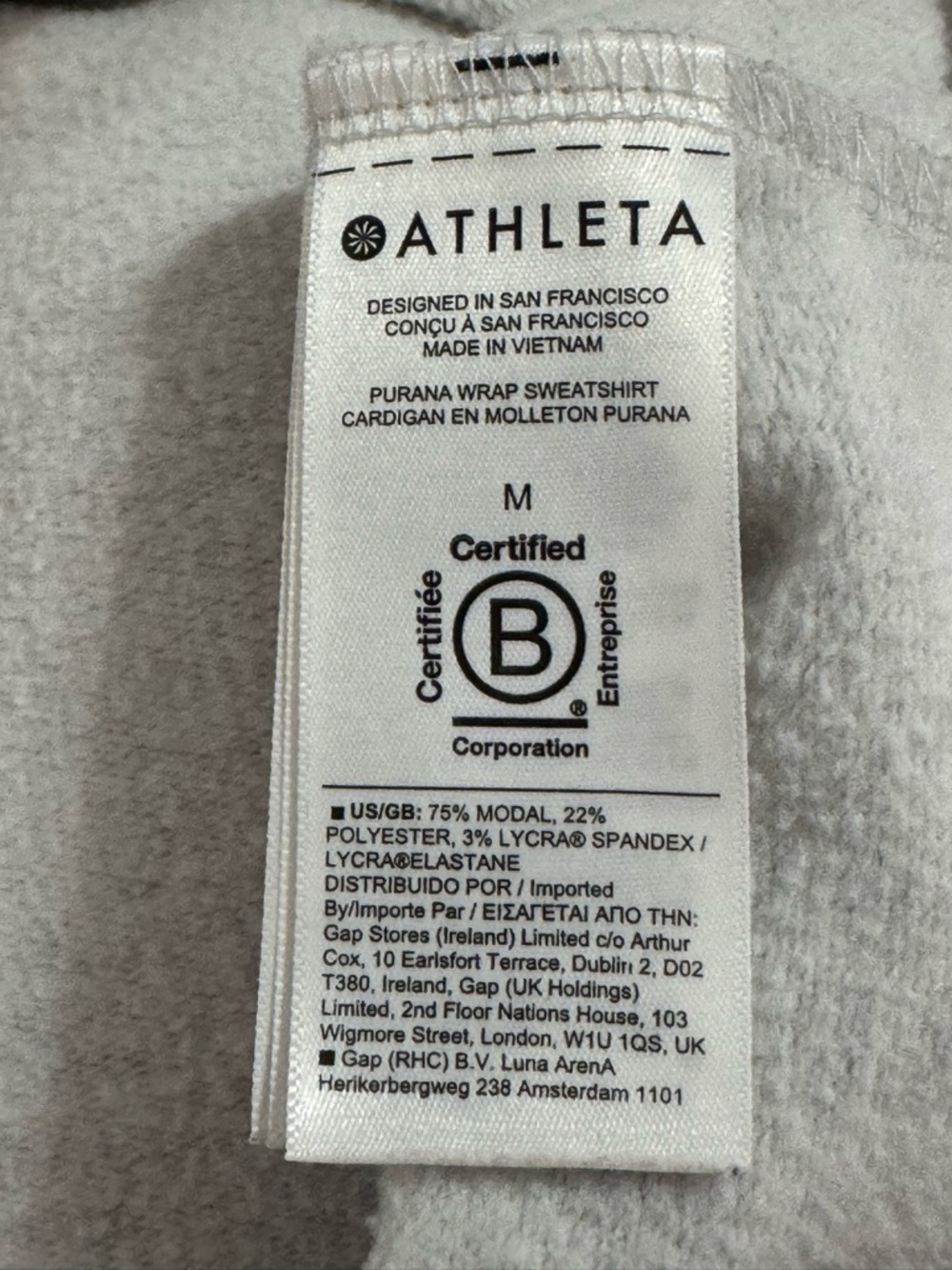 Athleta - cloud soft - Light Gray Draping Pullover Sweatshirt - Picture 5 of 6